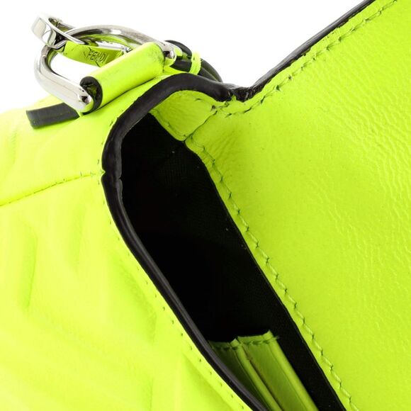 Fendi Baguette NM Bag Zucca Embossed Leather Mini Green - Picture 6 of 7